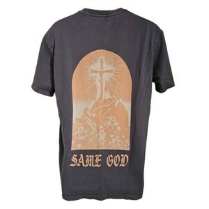 Elevation Worship Mens Same God Rock Of Ages Graphic Print T-Shirt Size L Y2K